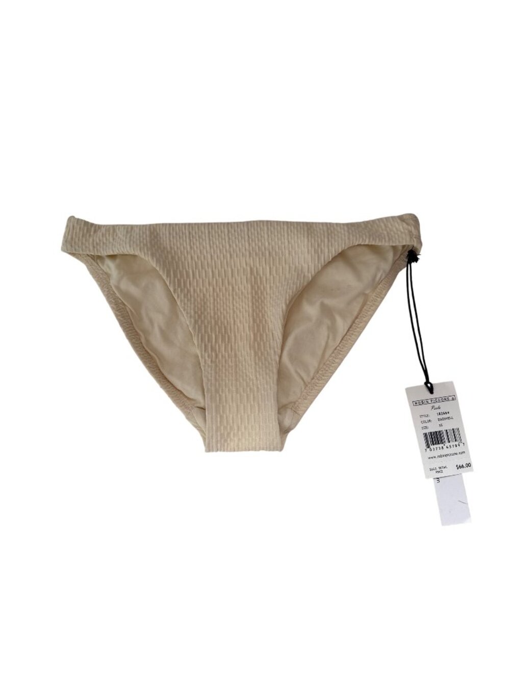 Robin Piccone Bikini Bottom Eggshell XS Classic Style Swim Wear Beach Summer